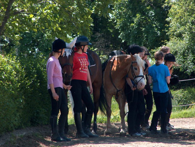 Igre na konjih...punce čakajo na nastop