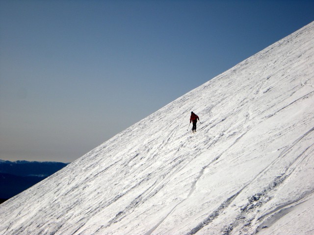 Košuta, smučanje po strminah Velikega vrha