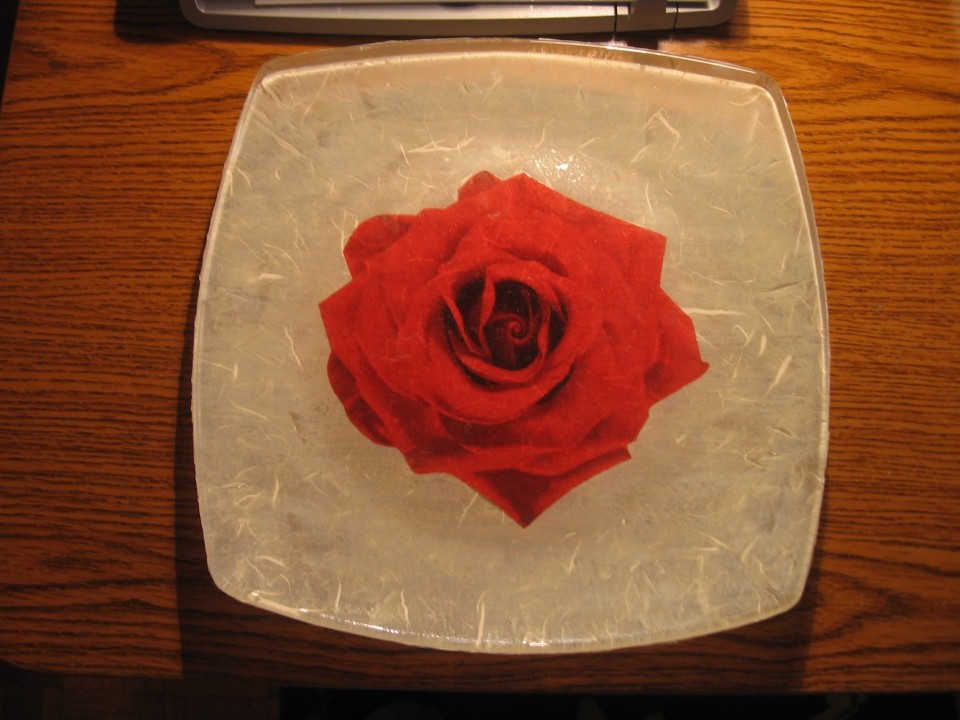 ..vrtnica na riževem papirju, za drugi sloj sem namesto akrilnega laka nanesla akrilno bar