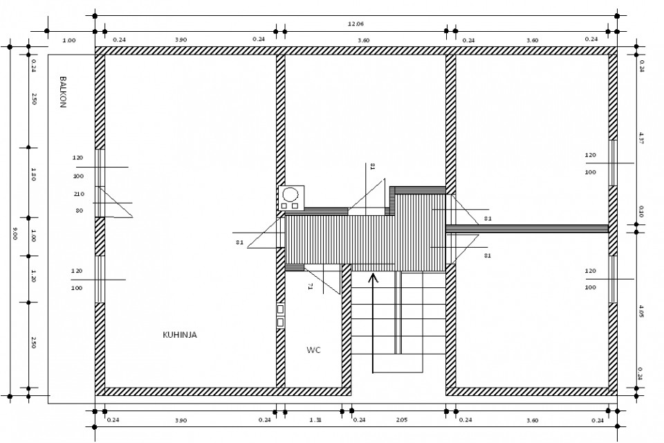 Načrt mansarde - foto povečava