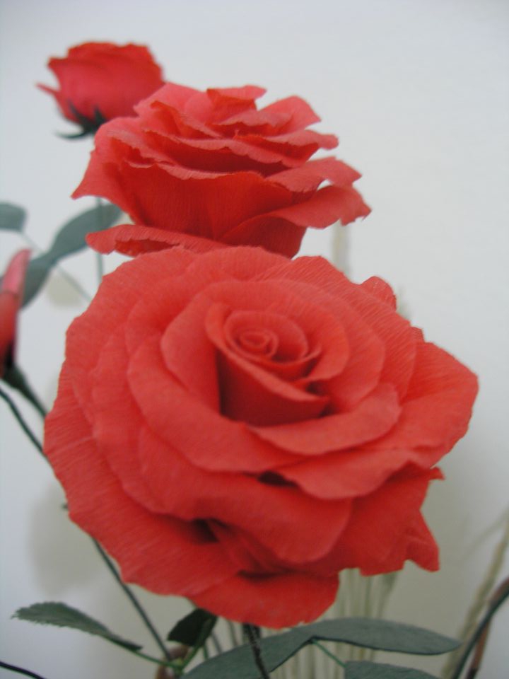 Rože iz krep papirja - foto povečava