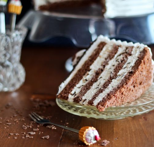 Smetana-čokolada torte - foto