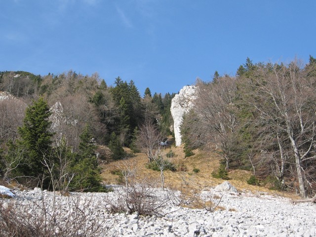 čez melišče v travnat žleb
