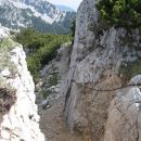 začetek sestopa po označeni čez Vajnež