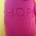 Rožnata steklenička upanja - napis / Pink bottle of hope - inscription