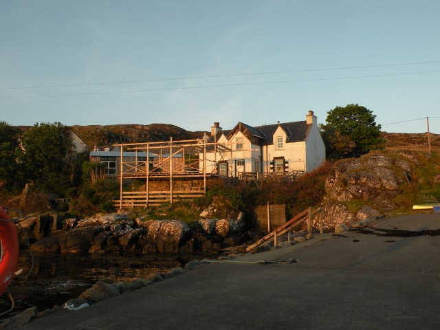 Škotska Harris hostel in sončni vzhod. - foto