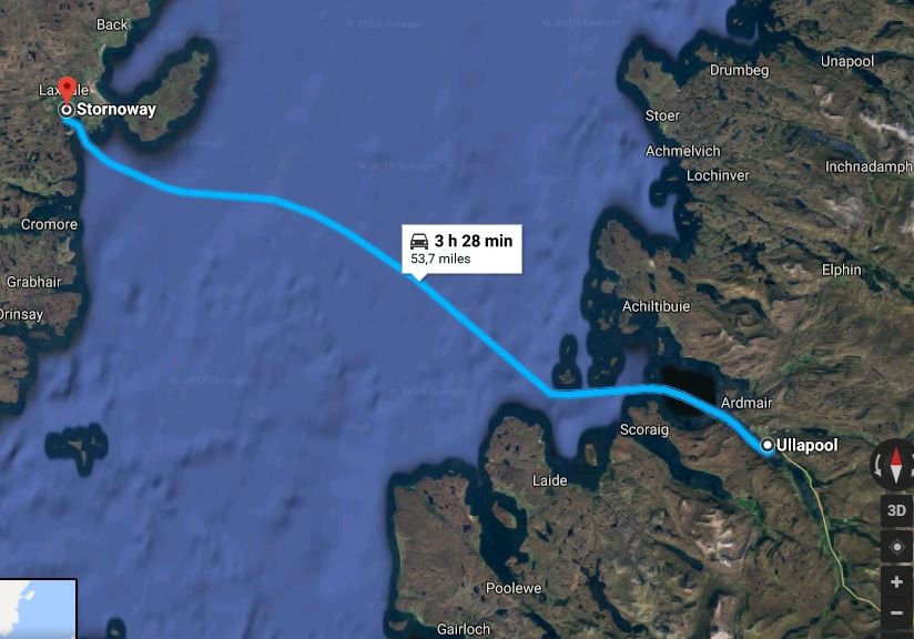 Škotska Stornoway po mestu - trajekt Ulapool - foto povečava