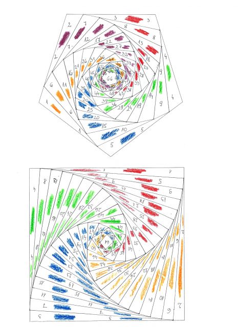 Iris folding predloga trikotna in štirikotna barvna