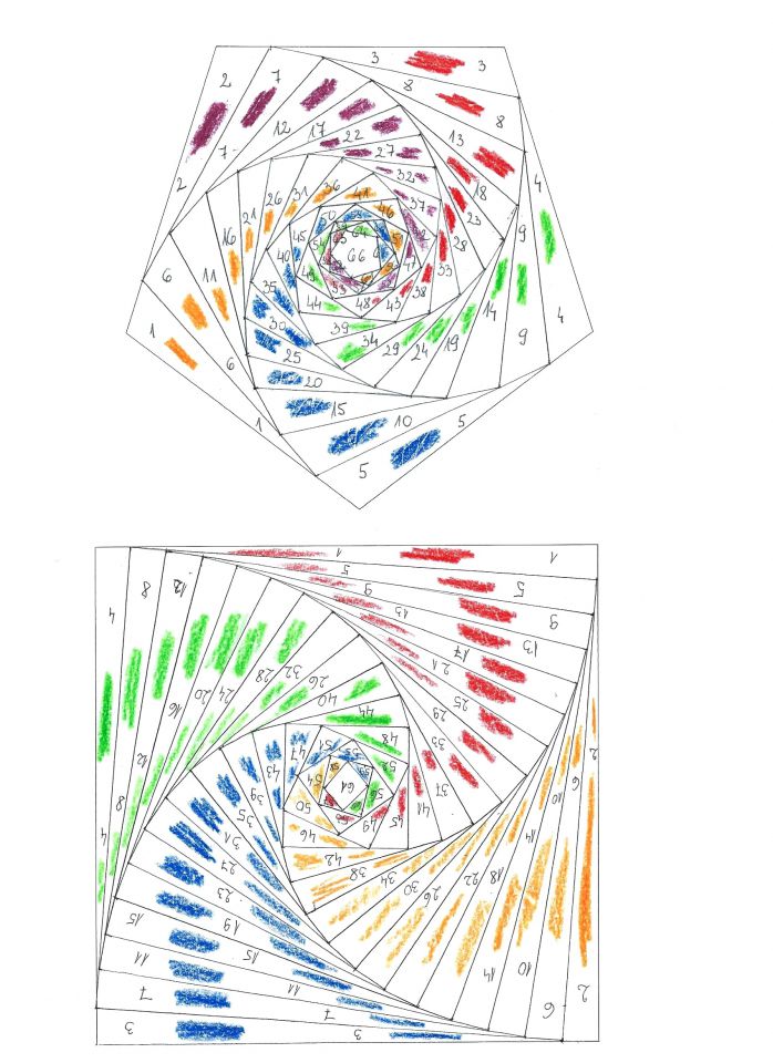 Iris folding predloga trikotna in štirikotna barvna