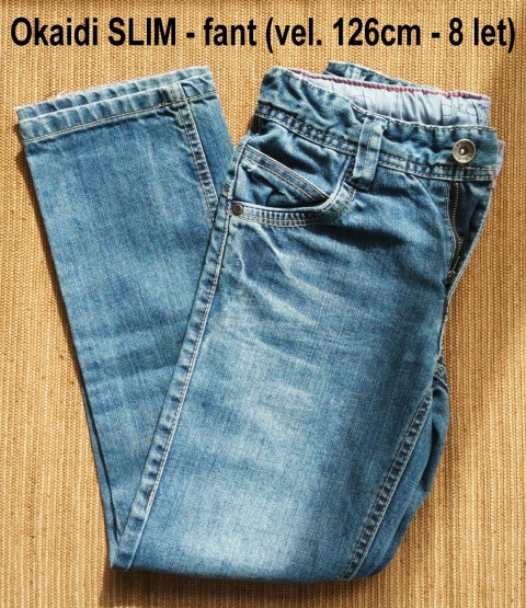 Fantovske jeans hlače OKAIDI SLIM (vel. 126cm - 8let) - 5€