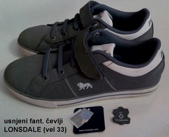 Usnjeni fantovski čevlji LONSDALE (vel. 33) - 12€