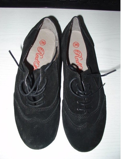 Oxford črni usnjeni čevlji - foto povečava