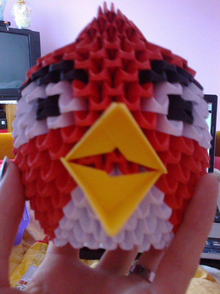 3d origami angry bird