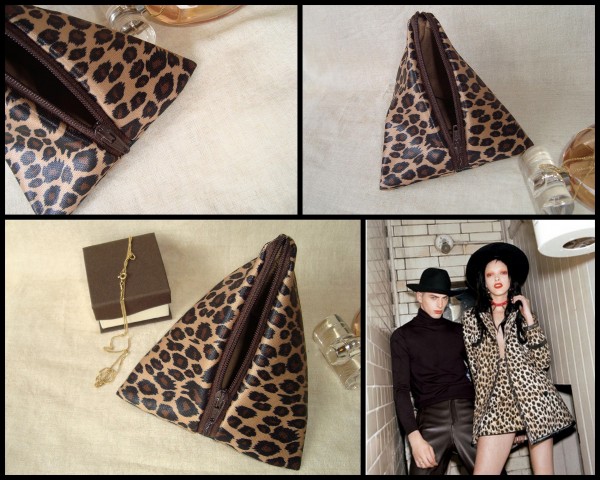 Mini trikotna torbica, mošnjiček -Leopard-