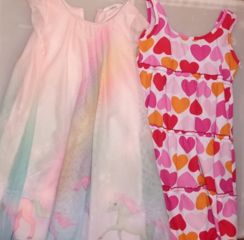 2x poletna dekliška obleka št. 134-140, 6-10 let