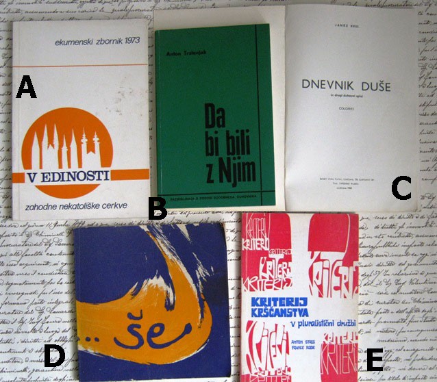 Knjige z religiozno tematiko: IC: A,B,C,D,E = 1 eur