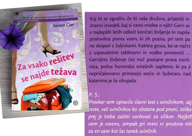 Za vsako rešitev se najde težava, Kerstin Gier, IC = 4 eur