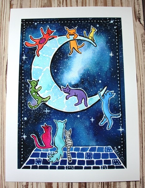 1c. Moon Riders, art print by Dora Hathazi Mendes,21x30 cm, IC = 20 eur