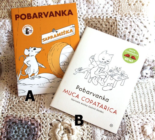 7. Pobarvanki Sapramiška in Muca Copatarica   IC a,b = 3 eur