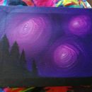 65. Nočni gozd,  akril na platno, 18x24 cm   IC = 10 eur