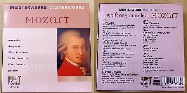93. Za ljubitelje Mozarta, 10 CD-jev     IC = 7 eur