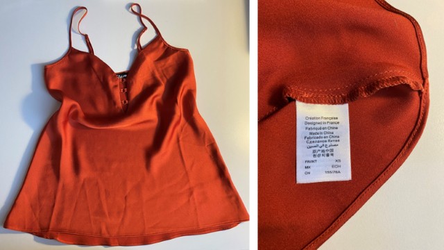 88a. Etam, svilena, majčka bakrene barve, XS   IC = 4 eur