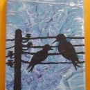 31. Slika na platnu, tehnika: akril, tuš cca 17,5cm x 24 cm   IC = 15 eur
