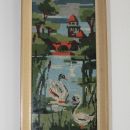 54e. Gobelin - 2 laboda, 19 x 34,5 (brez okvirja 14 x 30 cm)  IC = 8 eur