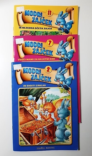 111. Tri slikanice o Modrem zajčku   IC = 2 eur