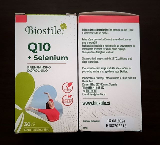 18a,b. Q10+selen blagovne znamke Biostile, prehransko dopolnilo  ICa,b = 3 eur
