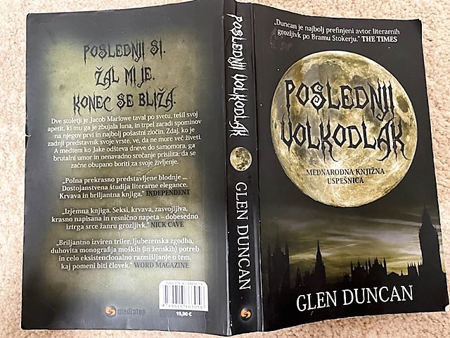 65a. POSLEDNJI VOLKODLAK, Glen Duncan    IC = 4 eur