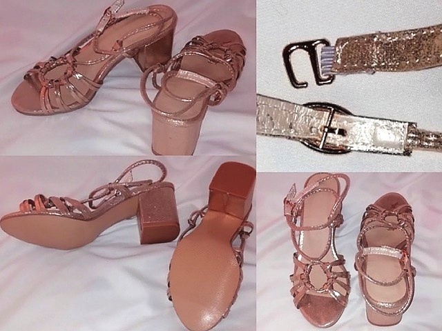 39. Zlati sandali s široko peto, 36   IC = 2 eur