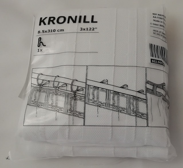 71. Naborni trak za zavese KRONILL + 12 plastičnih obročev za tuš zaveso  IC = 1 eur