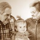 Portret babice in dedka z vnukinjo
