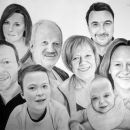 Risanje portretov po naročilu - družina