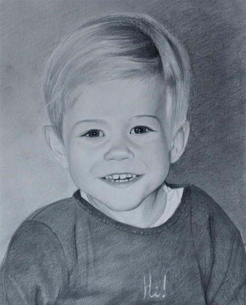 Klasičen portret otroka s svinčnikom