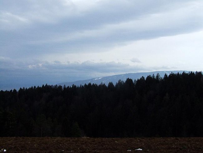 Pogled iz Žavcarjevega Vrha na Pohorje