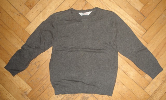 98-104-hm pleten pulover-1x oblečen, mehek, temno siv cena: 5 eur