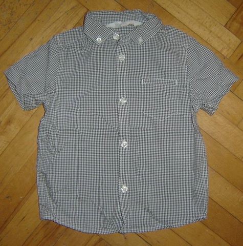 98-HM SRAJČKA-kot nova, nošena 1x, bela s sivimi črtami cena: 4,50 eur