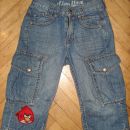 116-S.OLIVER KRATKE HLAČE-jeans, z našitkom in nekaj flekci, zato nižja cena 2 eur