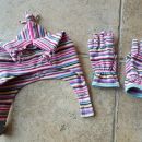 dekliški kompleti kap in rokavic 4-7 let (Benetton in HM)