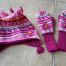 dekliški kompleti kap in rokavic 4-7 let (Benetton in HM)