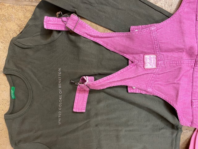 S.Oliver žametna oblekica, Benetton majica, nove pajkice 8-10 let